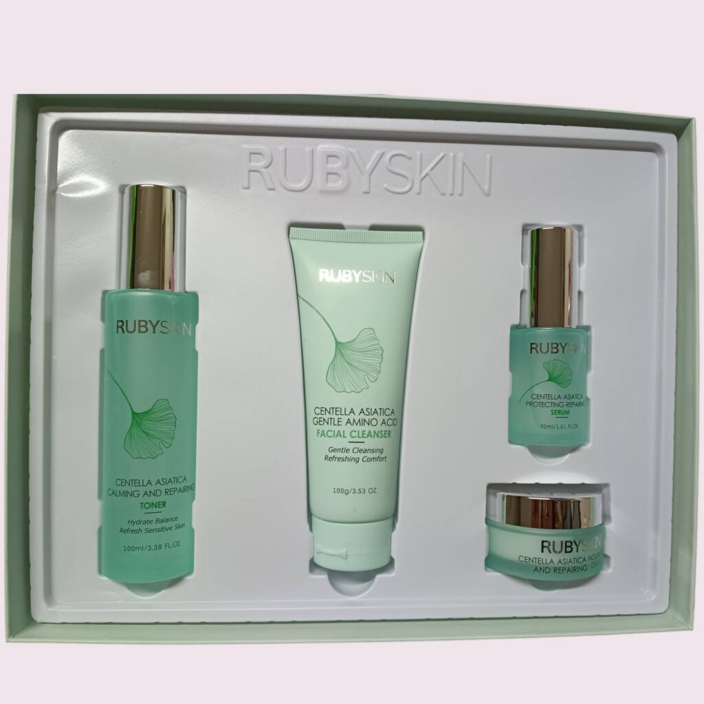 Set Skincare RUBYSKIN Centella Asiática Hydrating & Repairing – Rutina Facial de 4 Pasos