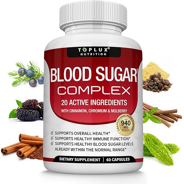 TOPLUX Blood Sugar Complex 60 Cápsulas | Canela, Cromo y Morera